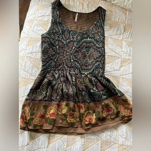 FREE PEOPLE Flowy Paisley Print Sleeveless Top